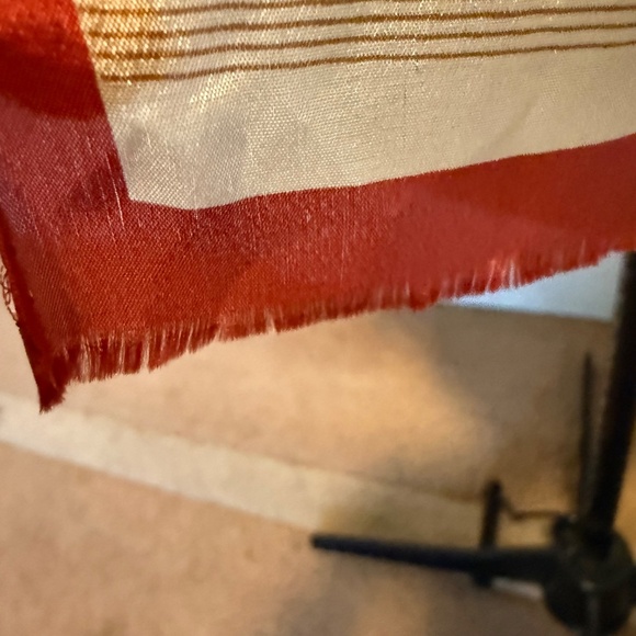 Vintage Oscar De La Renta Silk Rectangular Stripes Scarf 51.5 x 10 - Picture 6 of 8